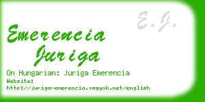 emerencia juriga business card